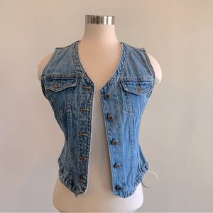 Vintage County Seat 100% Cotton Denim Cropped Vest